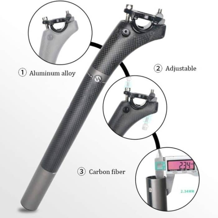 TOSEEK Road Mountain Bike Carbon Fiber Sitting Tube, 27.2x350mm, 30.8x350mm, 31.6x350mm, 27.2x400mm, 30.8x400mm, 31.6x400mm – Bild 2