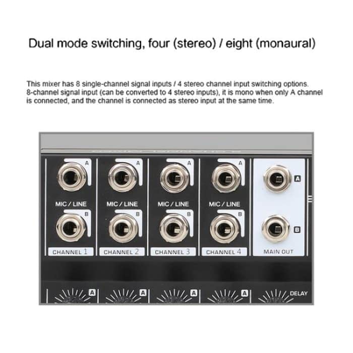 TEYUN Q48 8-Kanal-Mikrofon-Audiomixer – Bild 5