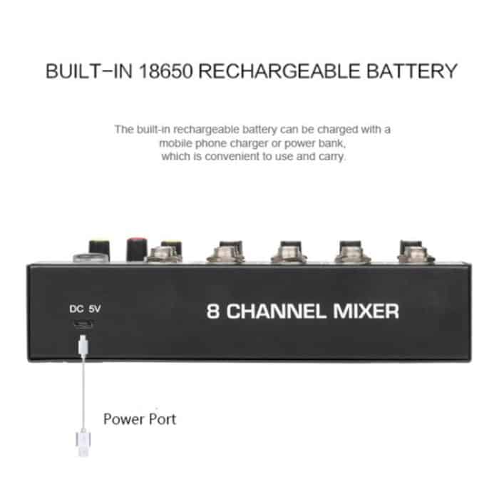 TEYUN Q48 8-Kanal-Mikrofon-Audiomixer – Bild 8