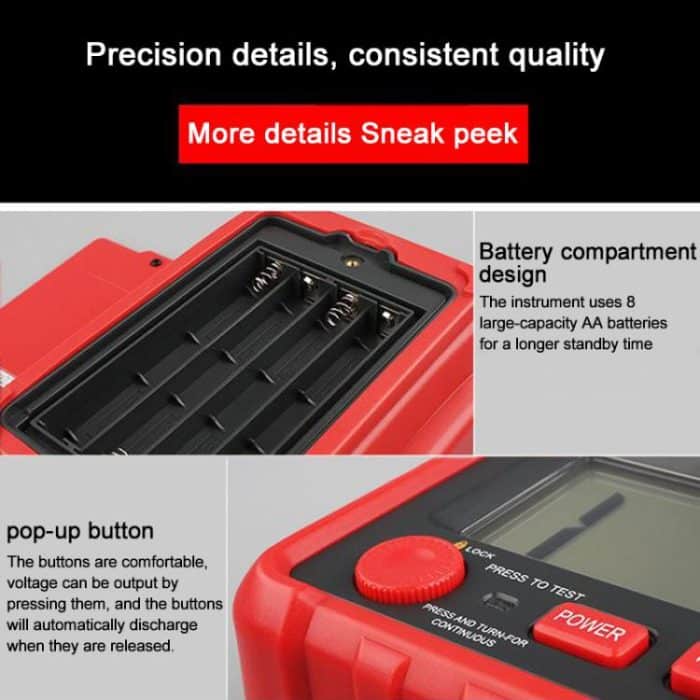 TASI TA8322A Digitales elektronisches Hochspannungsmessgerät Isolationswiderstandstester – Bild 5