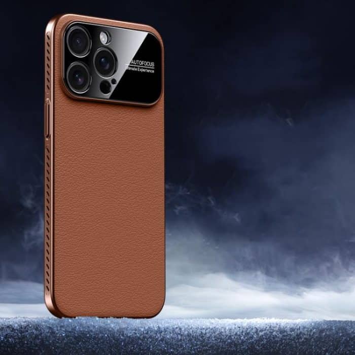 Soft Armor Cooling Plain Leather Hybrid PC Phone Case, For iPhone 15 Pro, For iPhone 15, For iPhone 14, For iPhone 14 Pro – Bild 1