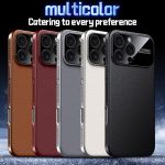 Soft Armor Cooling Plain Leather Hybrid PC Phone Case, For iPhone 16 Pro Max, For iPhone 16 Pro, For iPhone 16, For iPhone 15 Pro Max – Bild 2