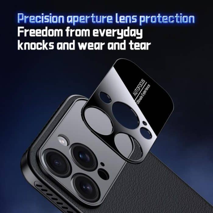 Soft Armor Cooling Plain Leather Hybrid PC Phone Case, For iPhone 16 Pro Max, For iPhone 16 Pro, For iPhone 16, For iPhone 15 Pro Max – Bild 3