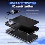 Soft Armor Cooling Plain Leather Hybrid PC Phone Case, For iPhone 15 Pro, For iPhone 15, For iPhone 14, For iPhone 14 Pro – Bild 4