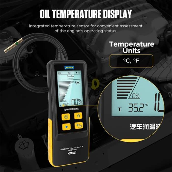 AUTOOL AS503 2.8 inch Backlit Display Car Engine Oil Tester Lubricating Oil Quality Analyzer, AS503 – Bild 4