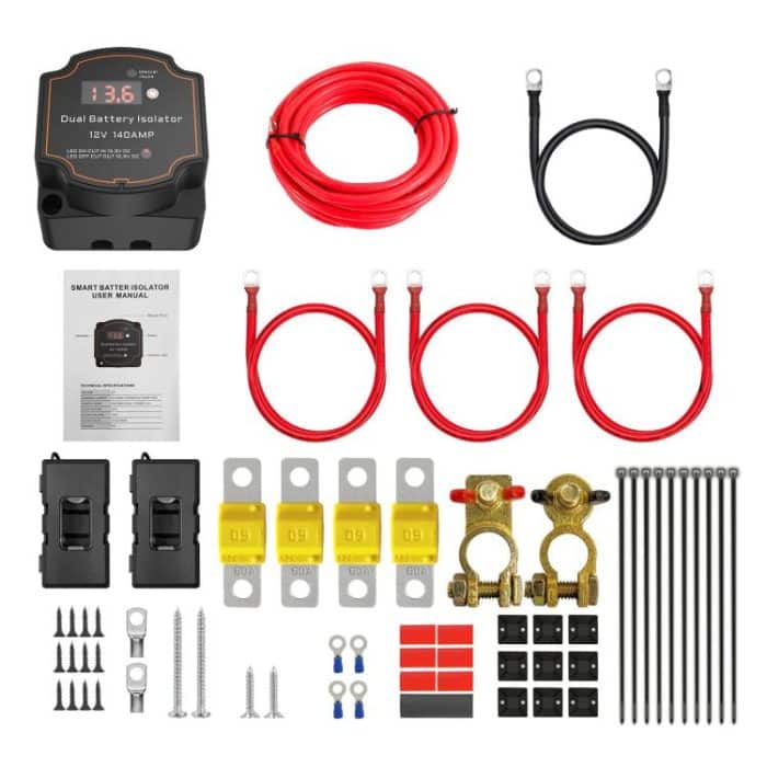 EDA008149201.jpg IP68 12V 140A Car Smart Dual Battery Isolation Controller with Digital Display Voltmeter, 3m Set, 5m Set, 7m Set, 8m Set – Bild 1