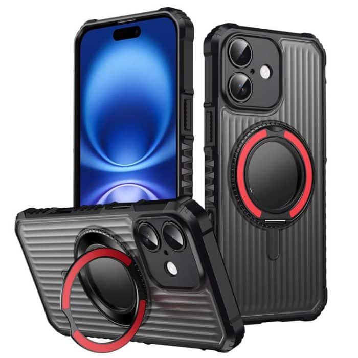 Skin Sense Rotation Stand Semi-transparent Magsafe Phone Case, For iPhone 16 Plus, For iPhone 16, For iPhone 15 Pro Max – Bild 1