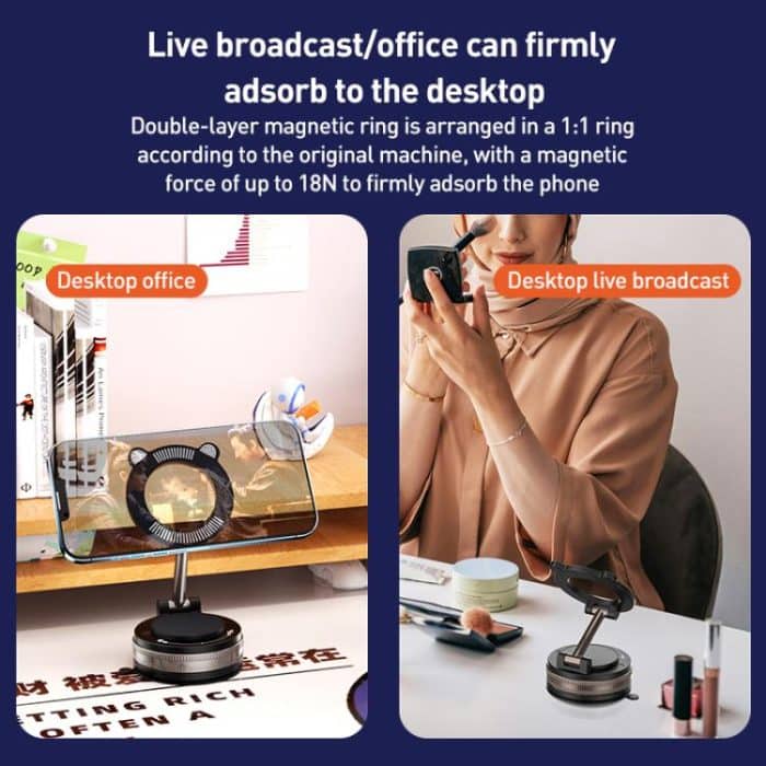 J33 Vacuum Adsorption Magnetic Car Phone Holder, J33 (Black), J33 (White) – Bild 10