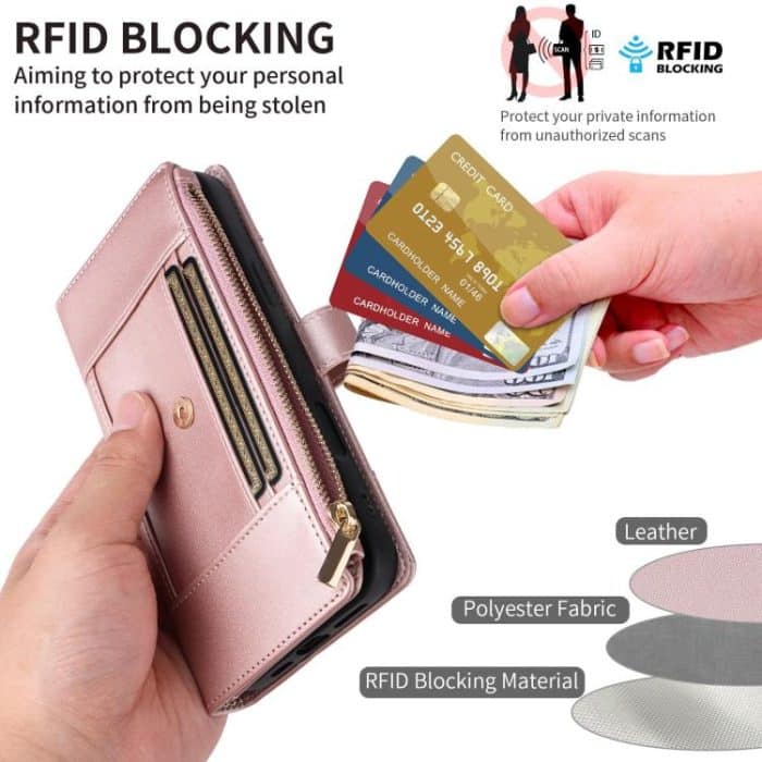 Crossbody Strap RFID Blocking Zipper Wallet Leather Phone Case, For iPhone 16, For iPhone 15 Pro Max, For iPhone 15 Pro, For iPhone 15 Plus – Bild 8