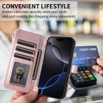 Crossbody Strap RFID Blocking Zipper Wallet Leather Phone Case, For iPhone 15, For iPhone 14 Plus, For iPhone 14 / 13, For iPhone 14 Pro – Bild 9