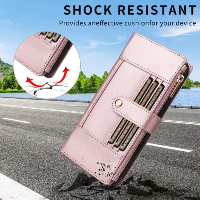 Crossbody Strap RFID Blocking Zipper Wallet Leather Phone Case, For iPhone 14 Pro Max, For iPhone 13 Pro Max, For iPhone 13 Pro, For iPhone 12 / 12 Pro – Bild 6