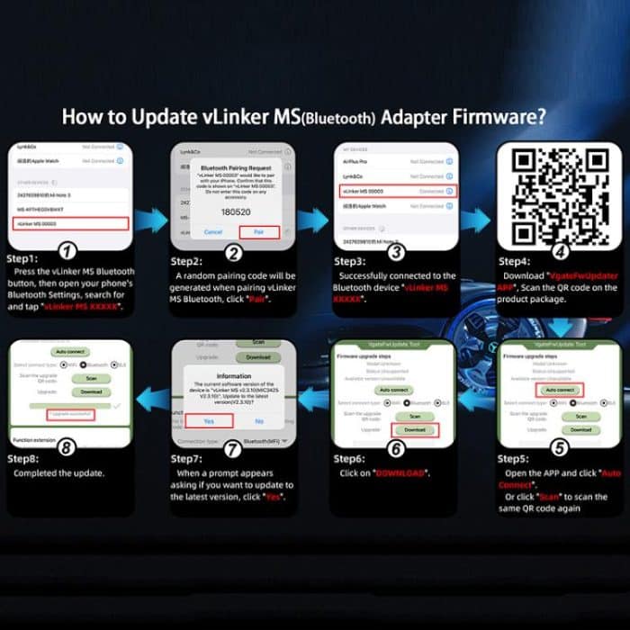 Vgate vLinker MS 12V / 24V Bluetooth Car OBD2 Scanner, vLinker MS – Bild 11