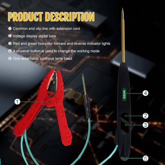 Vgate VT100 Auto Multifunktionaler Stromkreistester Spannungsprüfstift – Bild 8