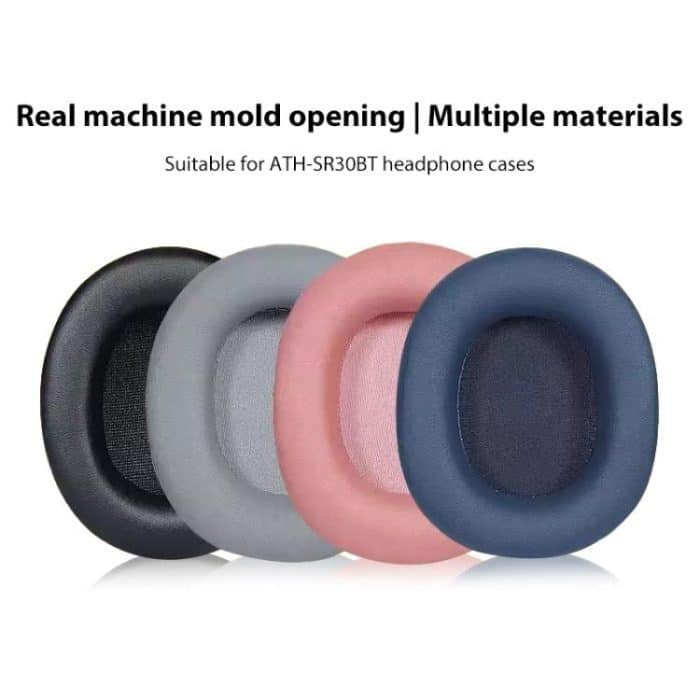 Sponge Earmuffs Replacement Earpads For Audio-Technica ATH-SR30BT, Grey Protein Leather, Blue Protein Leather, Pink Protein Leather, Black Football Net, Black Ice Silk Cloth, Black Leather Headband, Grey Leather Headband, Pink Leather Headband... – Bild 2