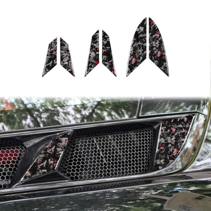 6pcs/Set Forged Gold Foil Carbon Fiber Car Engine Side Vents Decorative Sticker for Chevrolet Corvette C8 2020-, Left and Right Driver, Engine Side Vents – Bild 1
