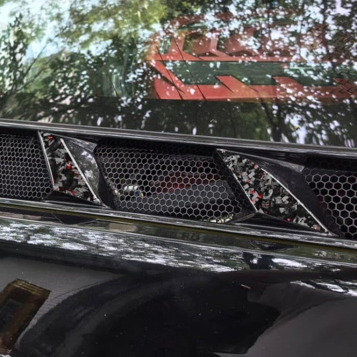 6pcs/Set Forged Gold Foil Carbon Fiber Car Engine Side Vents Decorative Sticker for Chevrolet Corvette C8 2020-, Left and Right Driver, Engine Side Vents – Bild 4