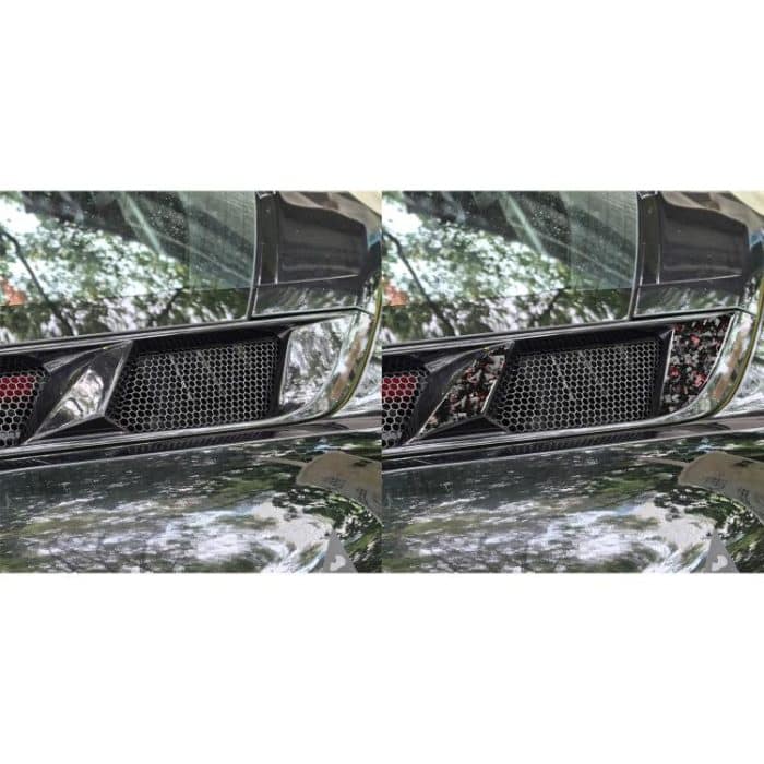 6pcs/Set Forged Gold Foil Carbon Fiber Car Engine Side Vents Decorative Sticker for Chevrolet Corvette C8 2020-, Left and Right Driver, Engine Side Vents – Bild 5