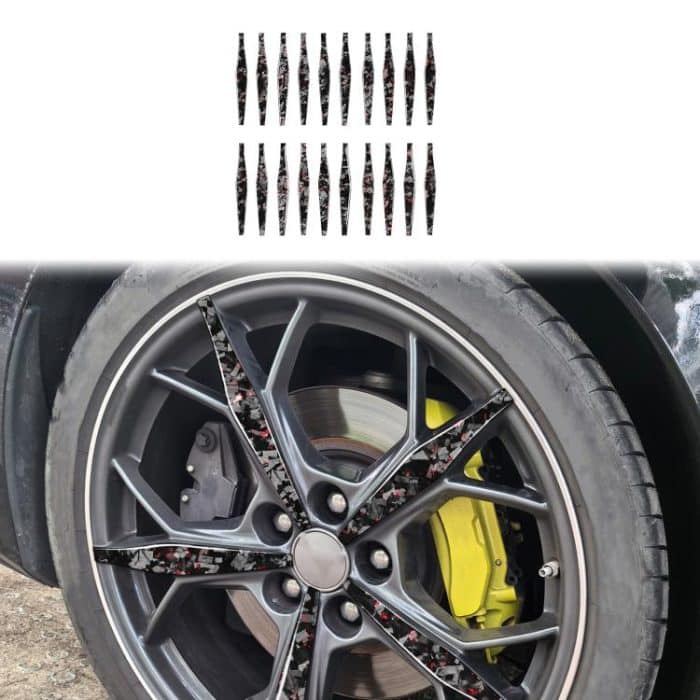 20pcs/Set Forged Gold Foil Carbon Fiber Car Wheels Decorative Sticker for Chevrolet Corvette C8 2020-, Left and Right Driver, Wheels – Bild 1
