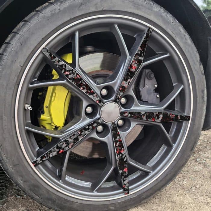 20pcs/Set Forged Gold Foil Carbon Fiber Car Wheels Decorative Sticker for Chevrolet Corvette C8 2020-, Left and Right Driver, Wheels – Bild 4