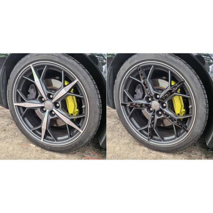 20pcs/Set Forged Gold Foil Carbon Fiber Car Wheels Decorative Sticker for Chevrolet Corvette C8 2020-, Left and Right Driver, Wheels – Bild 5