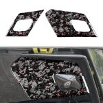 2pcs/Set Forged Gold Foil Carbon Fiber Car Door Radar Decorative Sticker for Chevrolet Corvette C8 2020-, Left and Right Driver, Door Radar