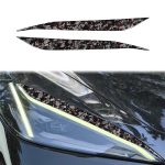 2pcs/Set Forged Gold Foil Carbon Fiber Car Light Eyebrow Decorative Sticker for Chevrolet Corvette C8 2020-, Left and Right Driver, Light Eyebrow