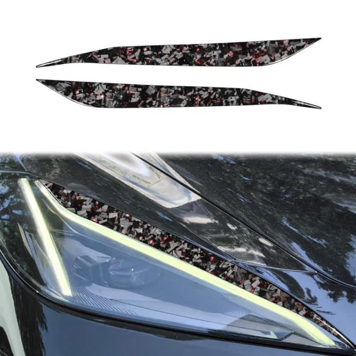 2pcs/Set Forged Gold Foil Carbon Fiber Car Light Eyebrow Decorative Sticker for Chevrolet Corvette C8 2020-, Left and Right Driver, Light Eyebrow – Bild 1