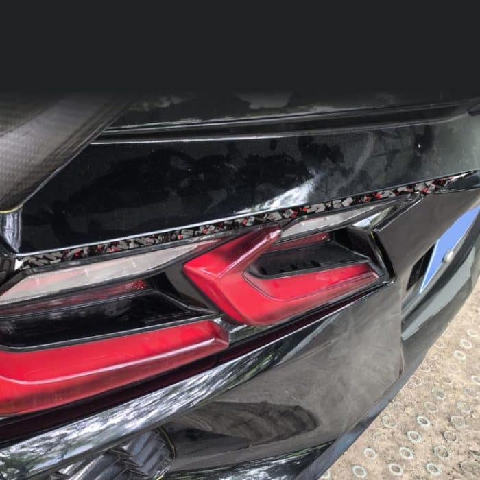 2pcs/Set Forged Gold Foil Carbon Fiber Car Taillight Decorative Sticker for Chevrolet Corvette C8 2020-, Left and Right Driver, Taillight – Bild 3