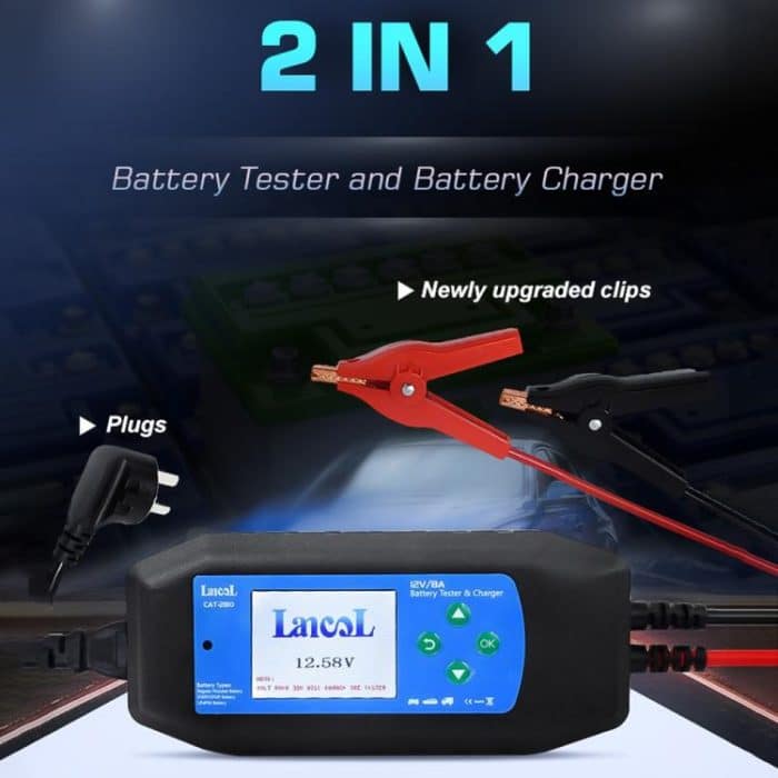 CAT-280 2 in 1 Car Battery Charger & Color Screen Battery Tester, US Plug – Bild 4