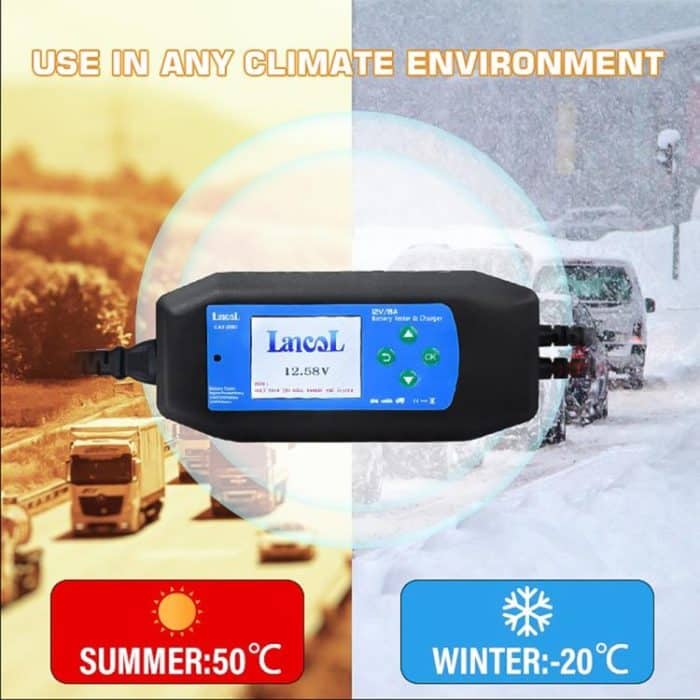 CAT-280 2 in 1 Car Battery Charger & Color Screen Battery Tester, US Plug – Bild 9