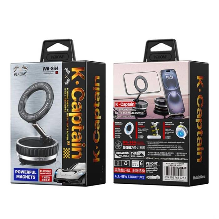WK WA-S64 K-Captain Lynjia MagSafe Magnetic Rotating Foldable Car Phone Holder – Bild 5