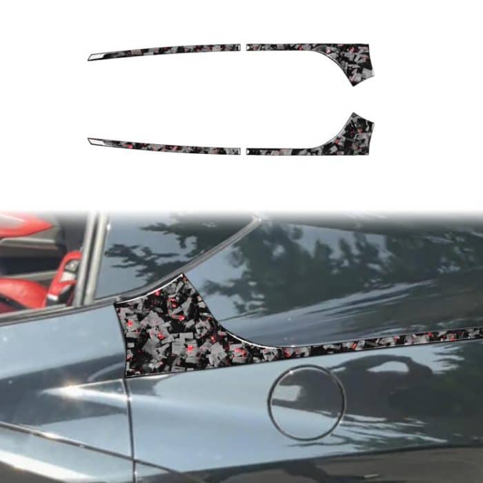 4pcs/Set Forged Gold Foil Carbon Fiber Car Rear Sides Decorative Sticker for Chevrolet Corvette C8 2020-, Left and Right Driver, Rear Sides – Bild 1