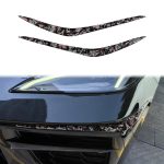 2pcs/Set Forged Gold Foil Carbon Fiber Car Bumper Corner Decorative Sticker for Chevrolet Corvette C8 2020-, Left and Right Driver, Bumper Corner