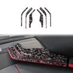 6pcs/Set Forged Gold Foil Carbon Fiber Car Inside A-pillar Horn Decorative Sticker for Chevrolet Corvette C8 2020-, Left and Right Driver, Inside A-pillar Horn