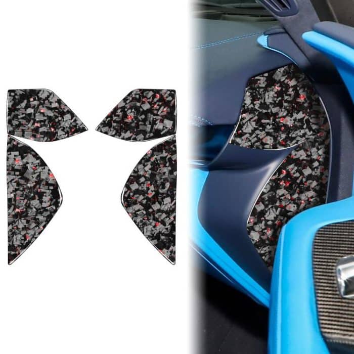 4pcs/Set Forged Gold Foil Carbon Fiber Car Front Slot Decorative Sticker for Chevrolet Corvette C8 2020-, Left and Right Driver, Front Slot – Bild 1
