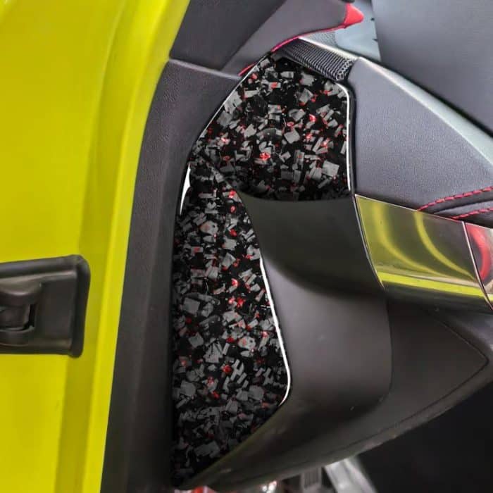 4pcs/Set Forged Gold Foil Carbon Fiber Car Front Slot Decorative Sticker for Chevrolet Corvette C8 2020-, Left and Right Driver, Front Slot – Bild 4