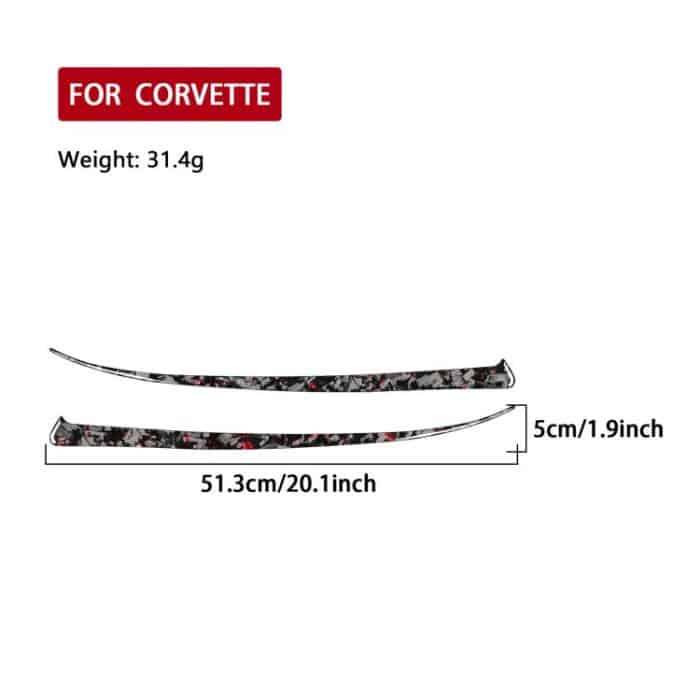 2pcs/Set Forged Gold Foil Carbon Fiber Car Front Light Below Decorative Sticker for Chevrolet Corvette C8 2020-, Left and Right Driver, Front Light Below – Bild 2