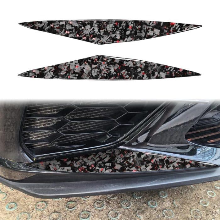 2pcs/Set Forged Gold Foil Carbon Fiber Car Front Bumper Sides Decorative Sticker for Chevrolet Corvette C8 2020-, Left and Right Driver, Front Bumper Sides – Bild 1