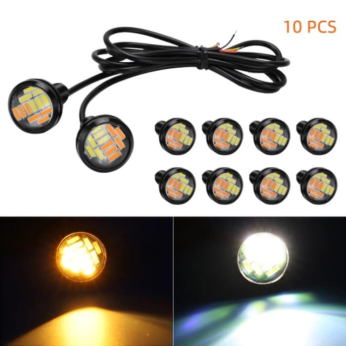 10 Stück 23 mm 12 LEDs SMD-4014 DC9–80 V Motorrad Eagle Eye Licht, 12LEDs SMD-4014, 12LEDs SMD-4014(White Light) – Bild 1