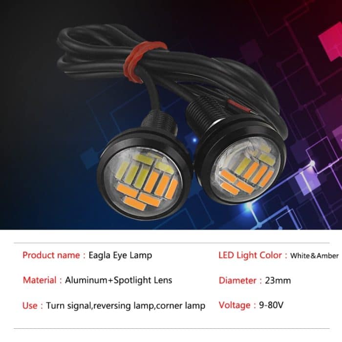 10 Stück 23 mm 12 LEDs SMD-4014 DC9–80 V Motorrad Eagle Eye Licht, 12LEDs SMD-4014, 12LEDs SMD-4014(White Light) – Bild 7