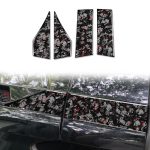 4pcs/Set Forged Gold Foil Carbon Fiber Car Roof Sides Decorative Sticker for Chevrolet Corvette C8 2020-, Left and Right Driver, Roof Sides