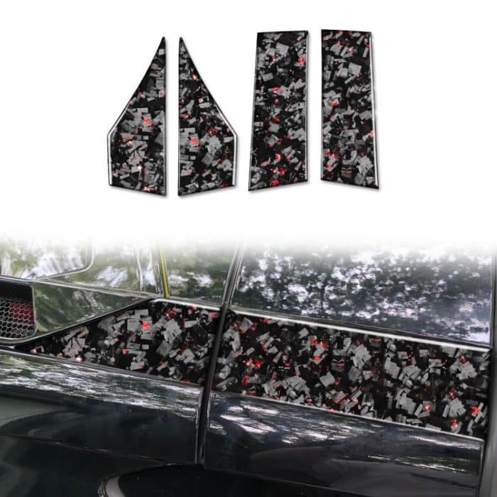 4pcs/Set Forged Gold Foil Carbon Fiber Car Roof Sides Decorative Sticker for Chevrolet Corvette C8 2020-, Left and Right Driver, Roof Sides – Bild 1