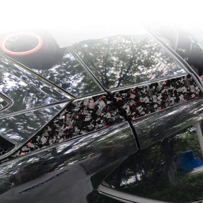 4pcs/Set Forged Gold Foil Carbon Fiber Car Roof Sides Decorative Sticker for Chevrolet Corvette C8 2020-, Left and Right Driver, Roof Sides – Bild 4