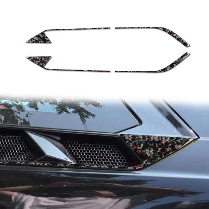 4pcs/Set Forged Gold Foil Carbon Fiber Car Roof Engine Vents Decorative Sticker for Chevrolet Corvette C8 2020-, Left and Right Driver, Roof Engine Vents – Bild 1