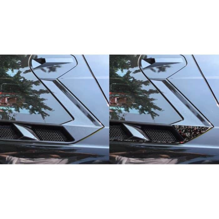 4pcs/Set Forged Gold Foil Carbon Fiber Car Roof Engine Vents Decorative Sticker for Chevrolet Corvette C8 2020-, Left and Right Driver, Roof Engine Vents – Bild 5