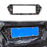 Forged Gold Foil Carbon Fiber Car Rear License Plate Frame Decorative Sticker for Chevrolet Corvette C8 2020-, Left and Right Driver, Rear License Plate Frame