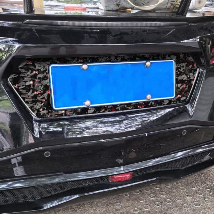 Forged Gold Foil Carbon Fiber Car Rear License Plate Frame Decorative Sticker for Chevrolet Corvette C8 2020-, Left and Right Driver, Rear License Plate Frame – Bild 3