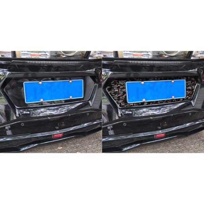 Forged Gold Foil Carbon Fiber Car Rear License Plate Frame Decorative Sticker for Chevrolet Corvette C8 2020-, Left and Right Driver, Rear License Plate Frame – Bild 5