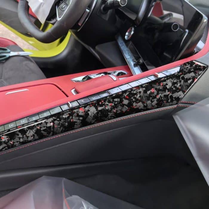 2pcs/Set Forged Gold Foil Carbon Fiber Car Center Console Side Decorative Sticker for Chevrolet Corvette C8 2020-, Left Driver, Center Console Side, Left Driver – Bild 3