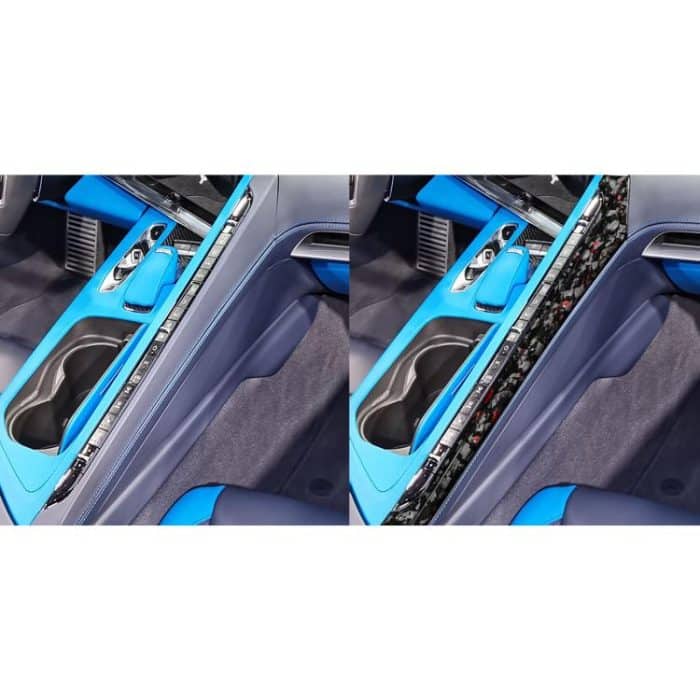 2pcs/Set Forged Gold Foil Carbon Fiber Car Center Console Side Decorative Sticker for Chevrolet Corvette C8 2020-, Left Driver, Center Console Side, Left Driver – Bild 5